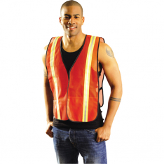 OCCULUX 2-TONE MESH VEST, YELLOW WITH ORANGE STRIPES, OCCUNOMIX LUX-XTTM-YXL XL, SALE